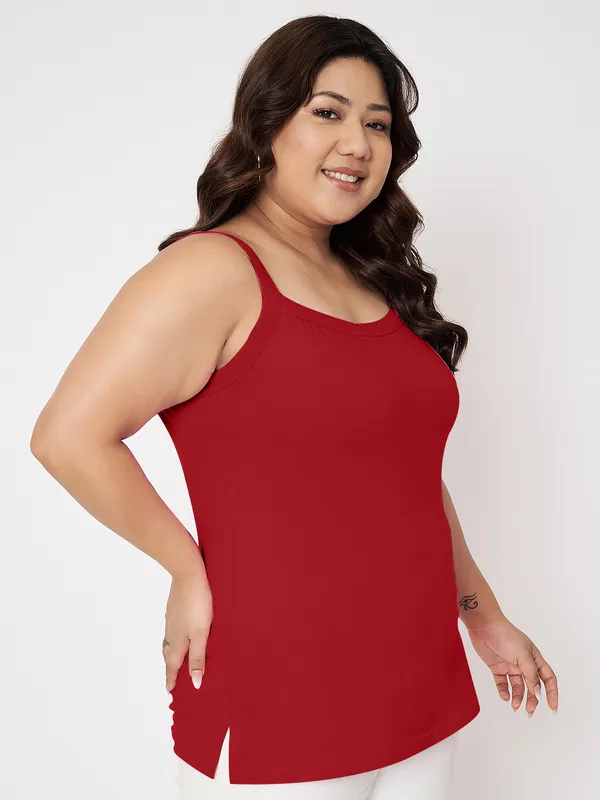 Maroon_Cotton_Lycra_Camisoles