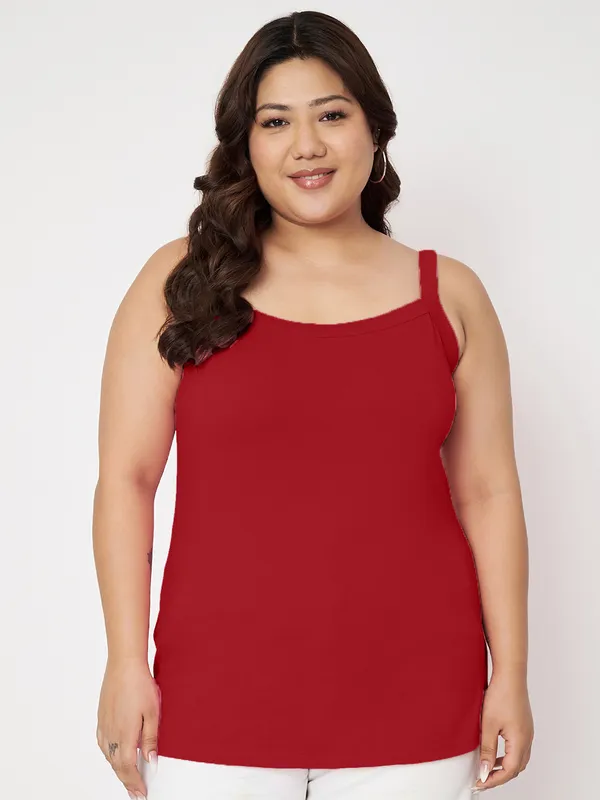 Maroon_Cotton_Lycra_Camisoles