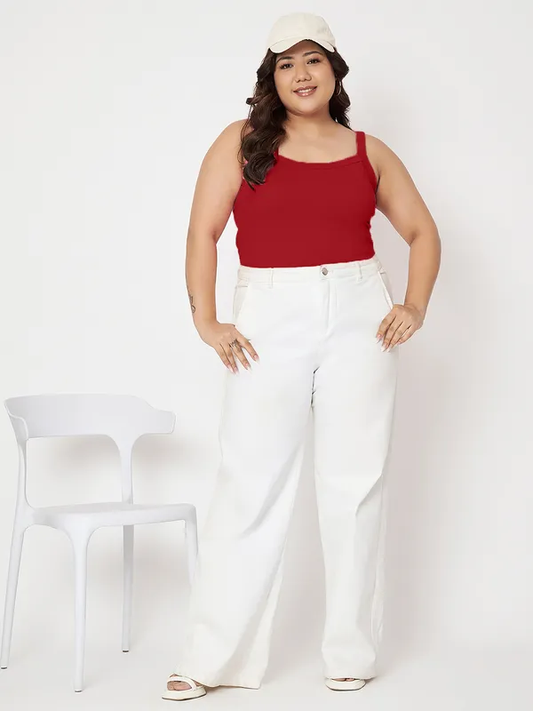 Maroon_Cotton_Lycra_Camisoles