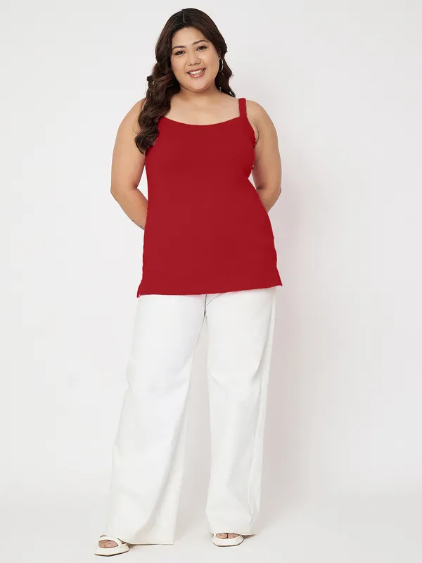 Maroon_Cotton_Lycra_Camisoles
