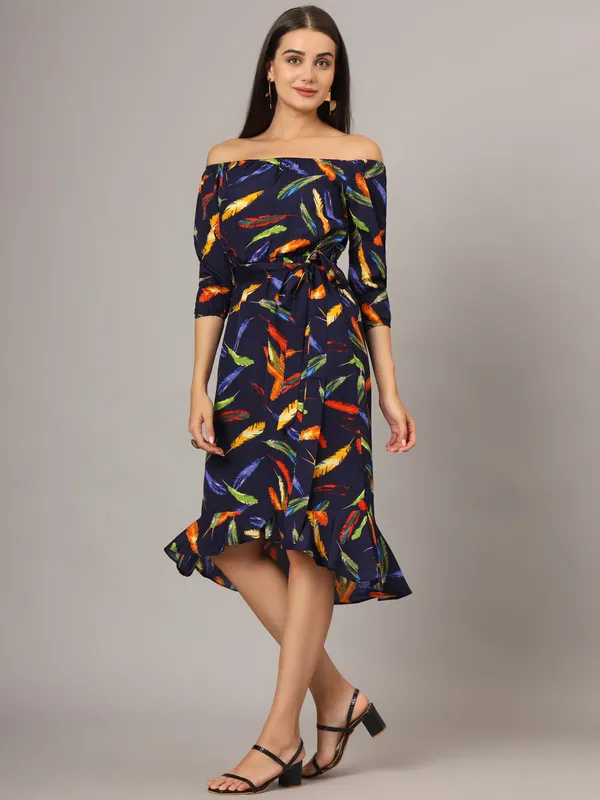 Multi_Print_Polyester_Print_Dresses