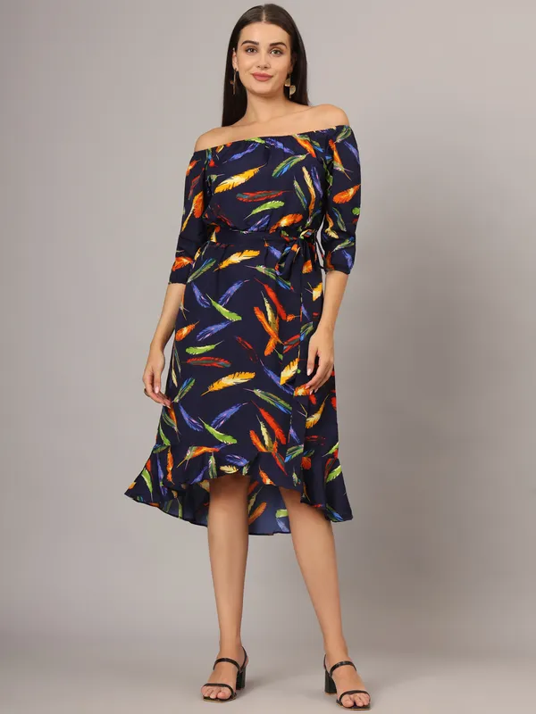 Multi_Print_Polyester_Print_Dresses