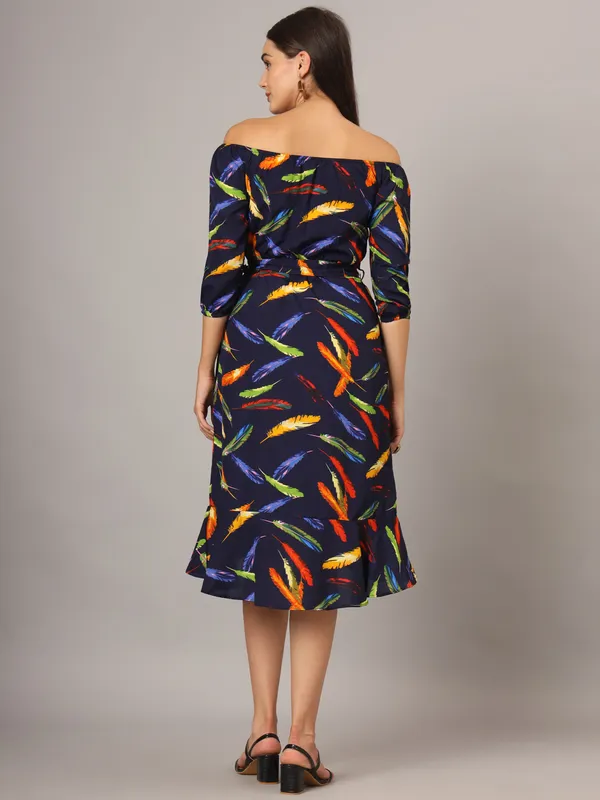 Multi_Print_Polyester_Print_Dresses
