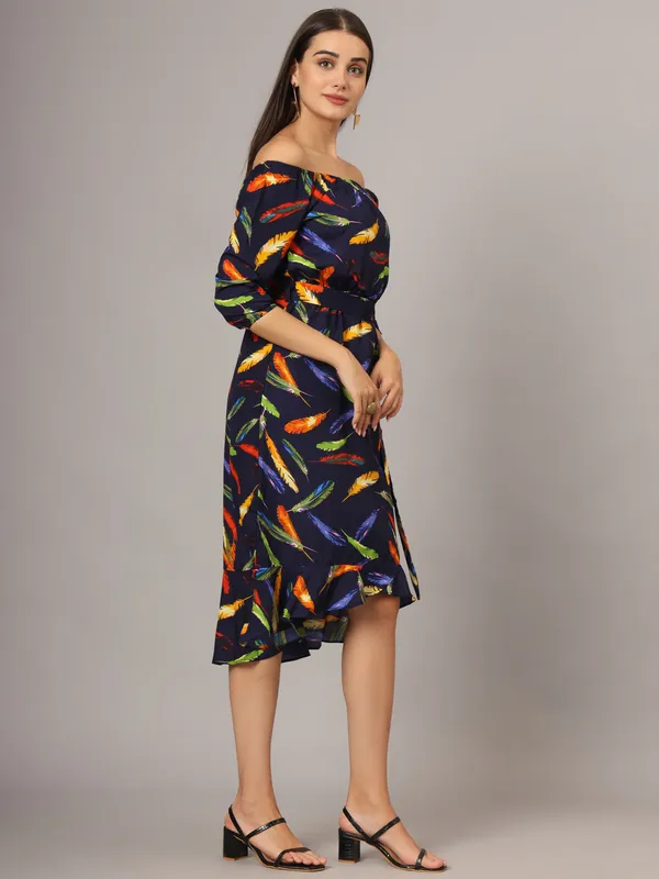Multi_Print_Polyester_Print_Dresses