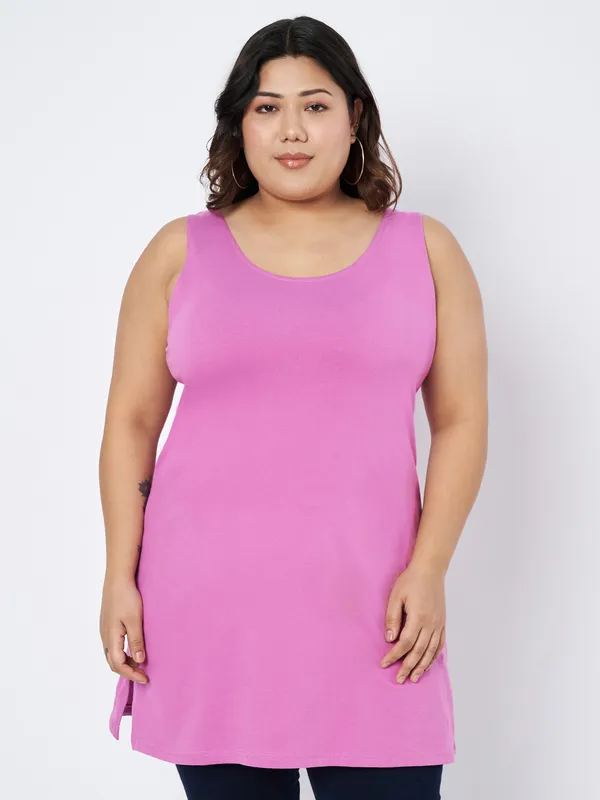 BRINNS_Cotton_Round_Neck_Longline_Side_Slits_Slip