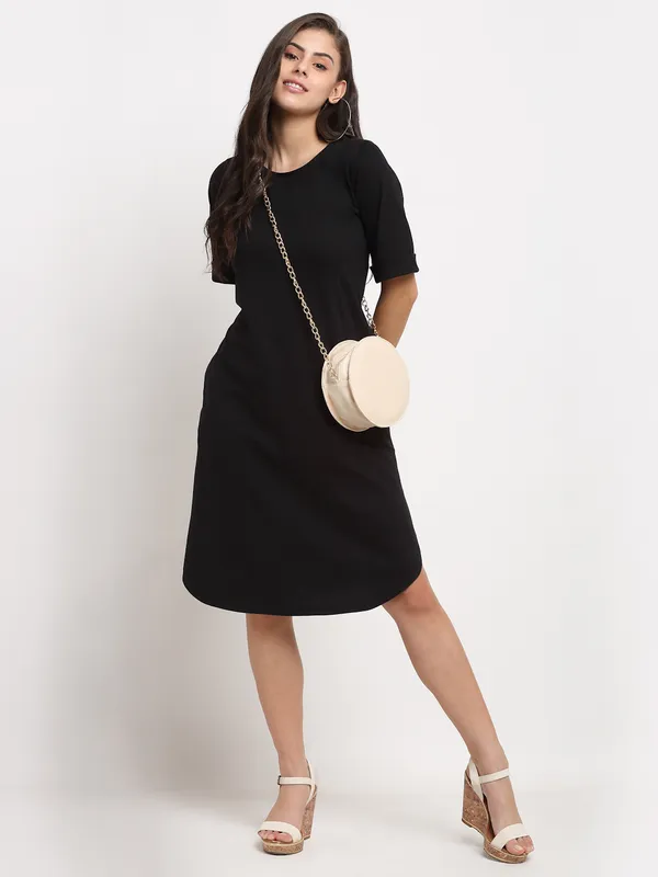 Purple_Solid_Pure_Cotton_A-Line_Midi_Dress