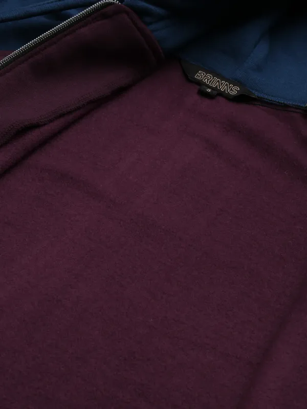 BRINNS_Women_Teal_Blue_Colourblocked_Hooded_Sweatshirt