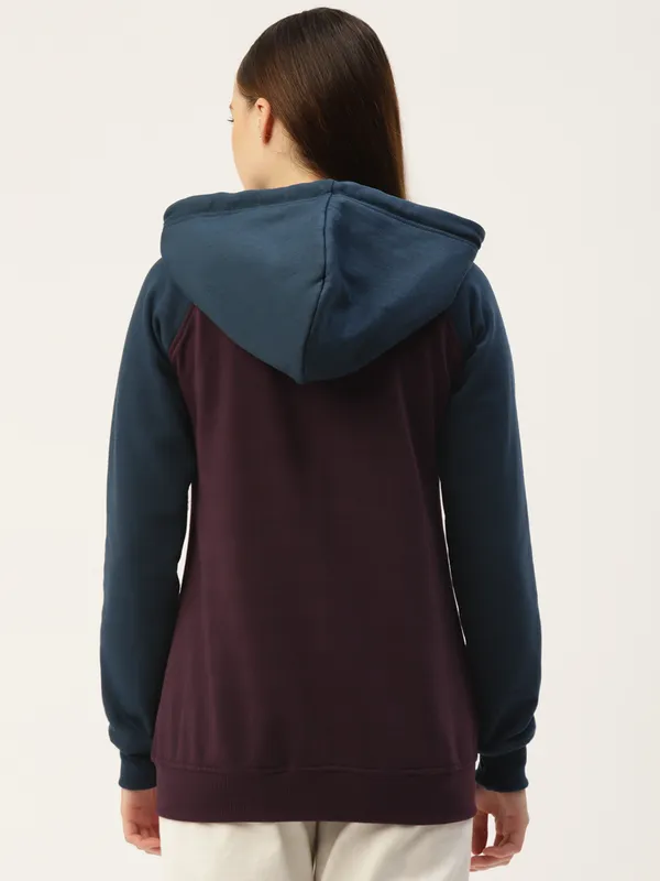 BRINNS_Women_Teal_Blue_Colourblocked_Hooded_Sweatshirt