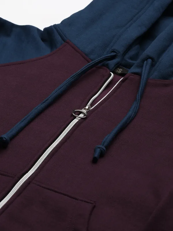 BRINNS_Women_Teal_Blue_Colourblocked_Hooded_Sweatshirt