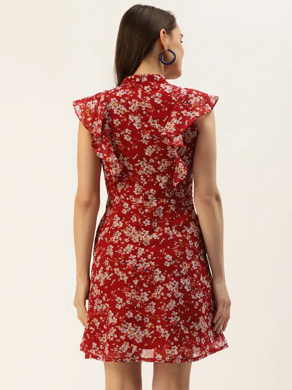Maroonflr_Georgette_Dresses_For_Women