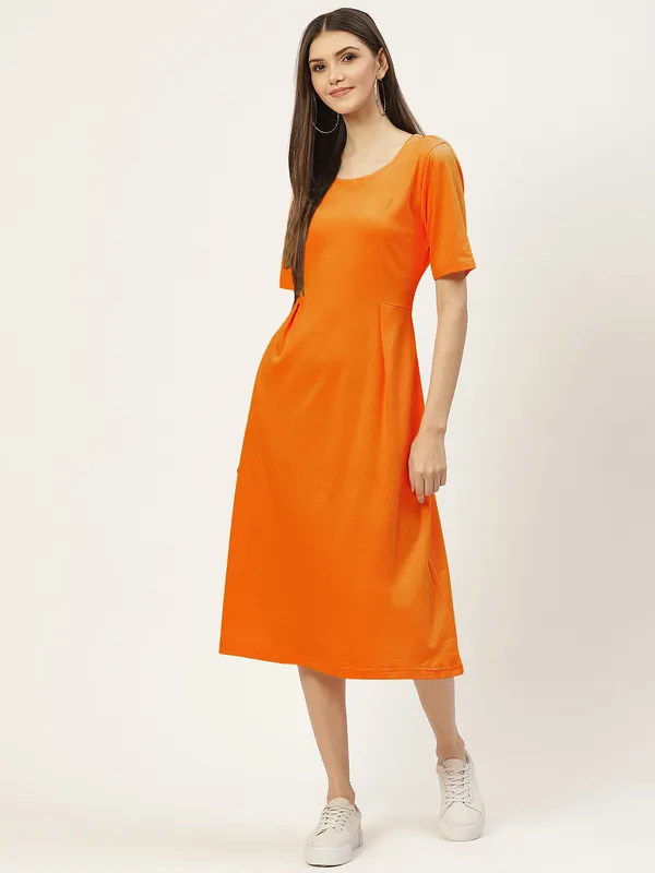 BRINNS_Women_Solid_Plus_Size_Cotton_A-Line_Midi_Dress
