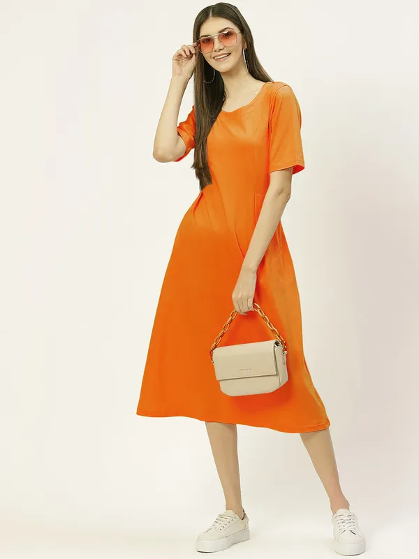 BRINNS_Women_Solid_Plus_Size_Cotton_A-Line_Midi_Dress