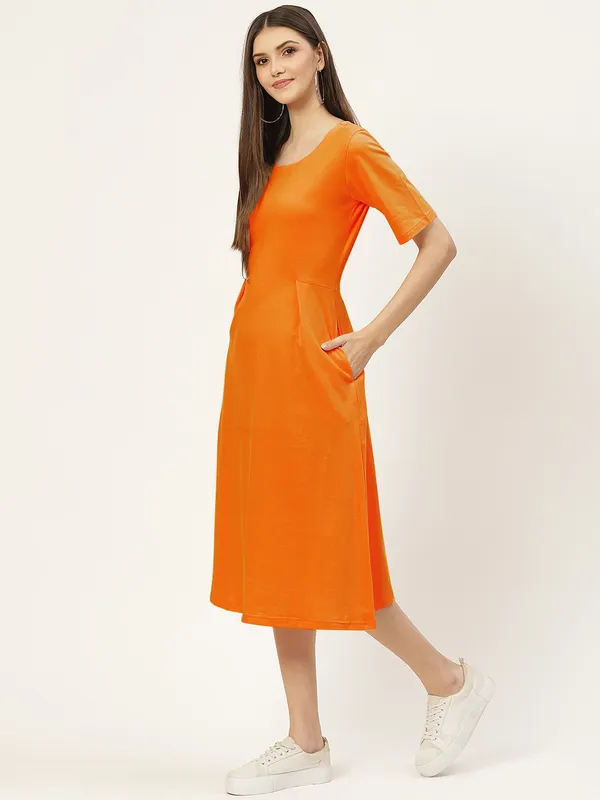 BRINNS_Women_Solid_Plus_Size_Cotton_A-Line_Midi_Dress