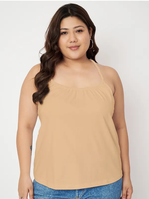 Dbeige_Cotton_Lycra_Tops