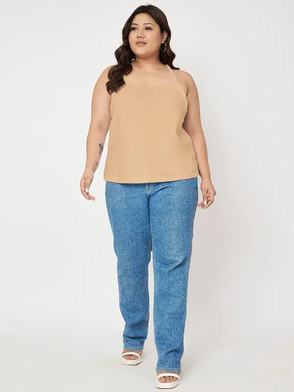 Dbeige_Cotton_Lycra_Tops