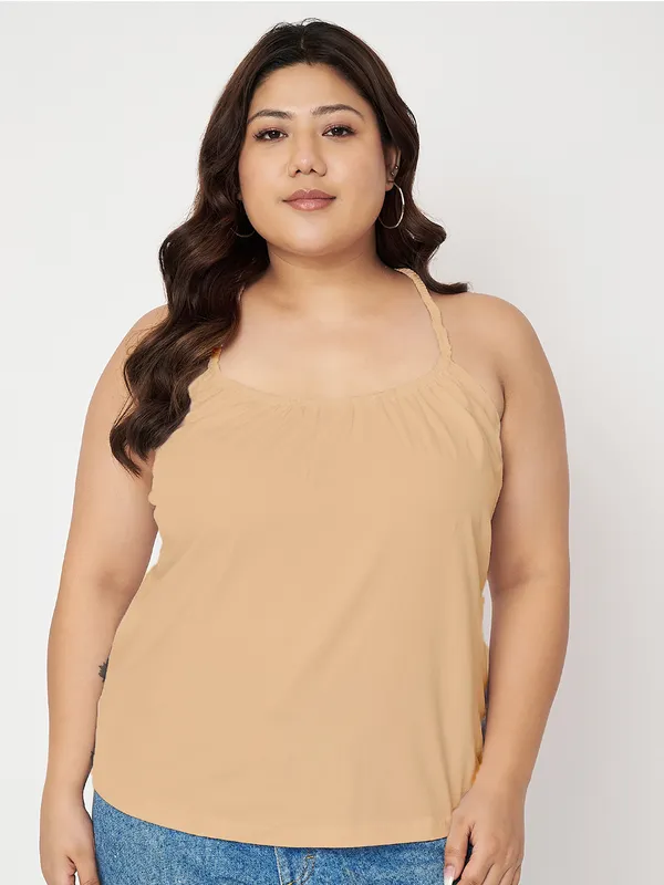 Dbeige_Cotton_Lycra_Tops