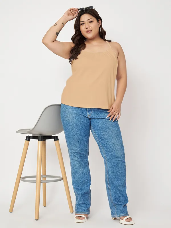 Dbeige_Cotton_Lycra_Tops