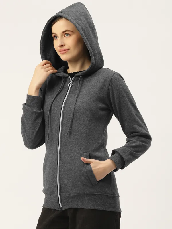 BRINNS_Women_Pink_Solid_Hooded_Sweatshirt