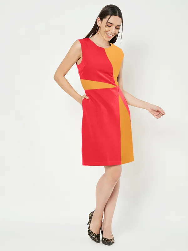 BRINNS_Women_Colourblocked_A-Line_Dress