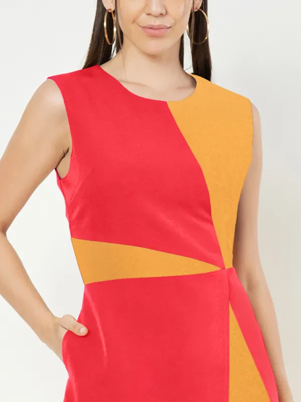 BRINNS_Women_Colourblocked_A-Line_Dress