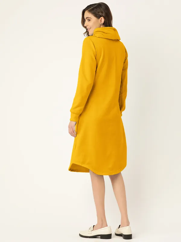 Mustard_Cotton_Blend_Single_Jersey_Dresses_For_Women