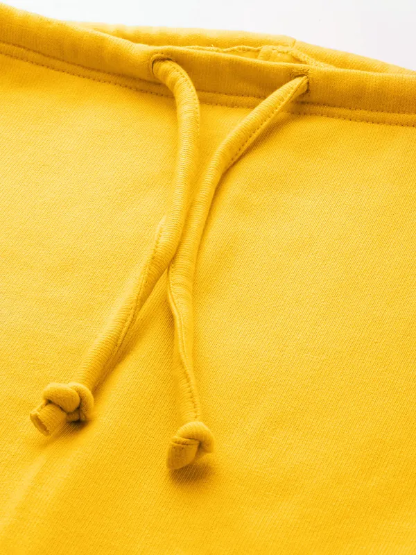 Mustard_Cotton_Blend_Single_Jersey_Dresses_For_Women