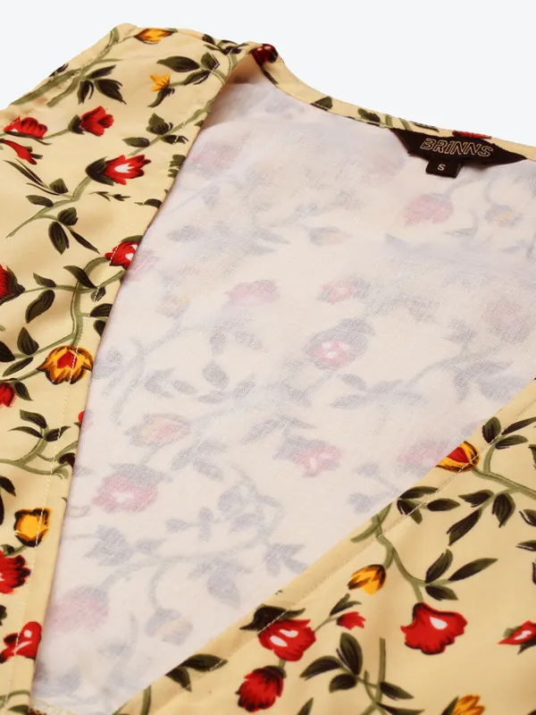 Beige_Polyester_Print_Dresses_For_Women
