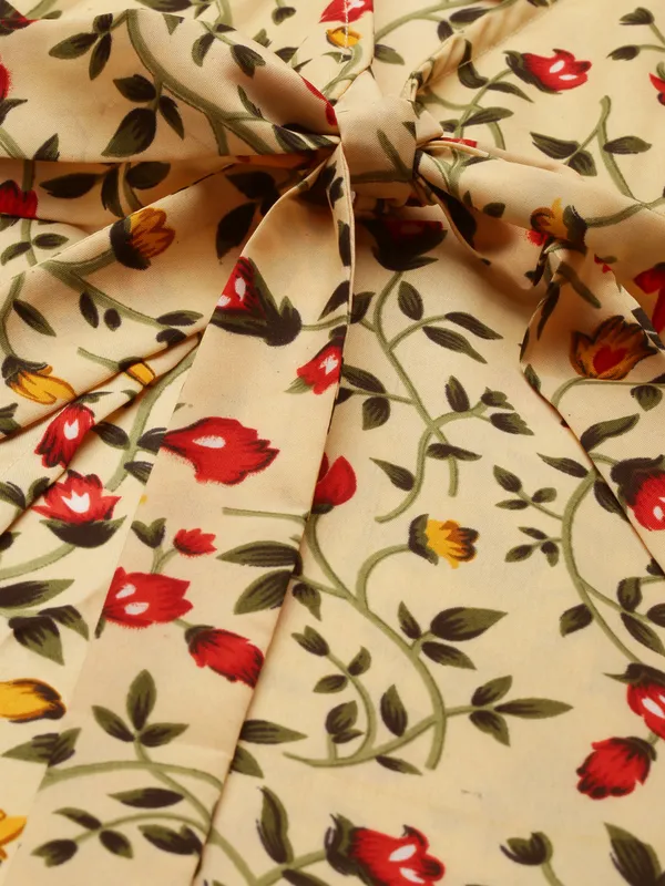 Beige_Polyester_Print_Dresses_For_Women