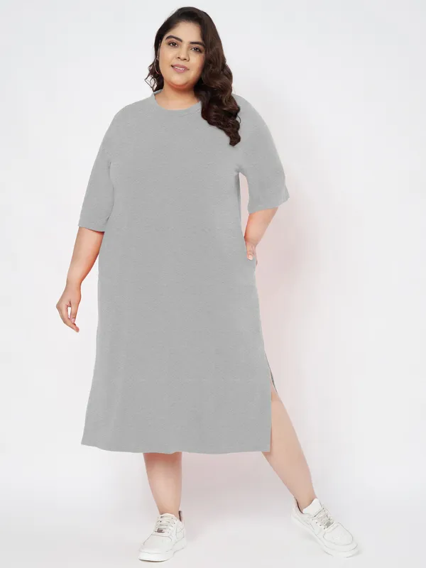 Greymelange_Cotton_Blend_Single_Jersey_Dresses