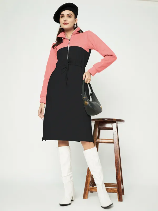 BRINNS_Women_Colourblocked_A-Line_Dress