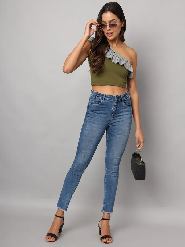 Olivegrey_Cotton_Blend_Single_Jersey_Tops