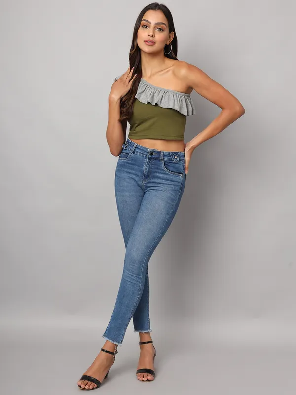 Olivegrey_Cotton_Blend_Single_Jersey_Tops