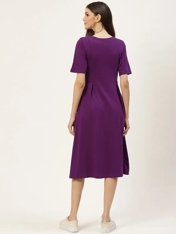 BRINNS_Women_Solid_Plus_Size_Cotton_A-Line_Midi_Dress