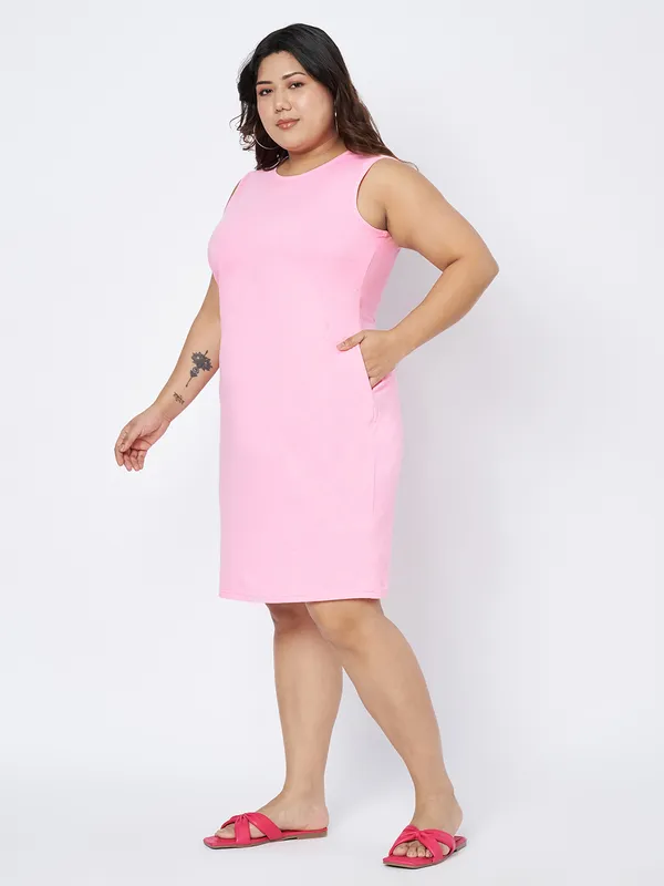 BRINNS_White_Solid_Pure_Cotton_A-Line_Midi_Dress