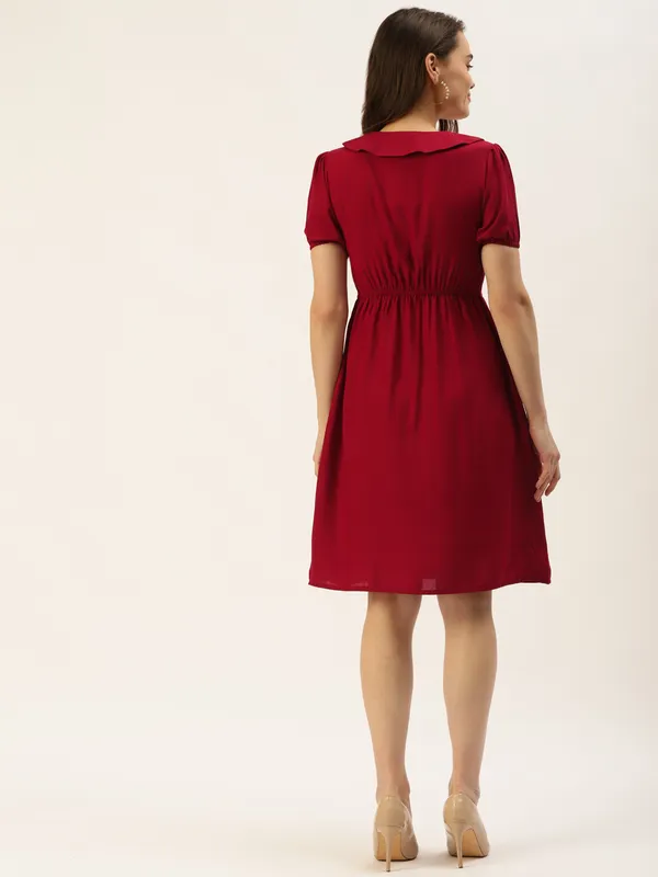 Maroon_Rayon_Solid_Dresses