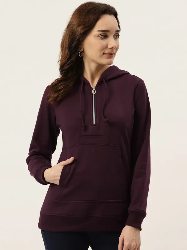 BRINNS_Women_Peach-Coloured_Hooded_Sweatshirt