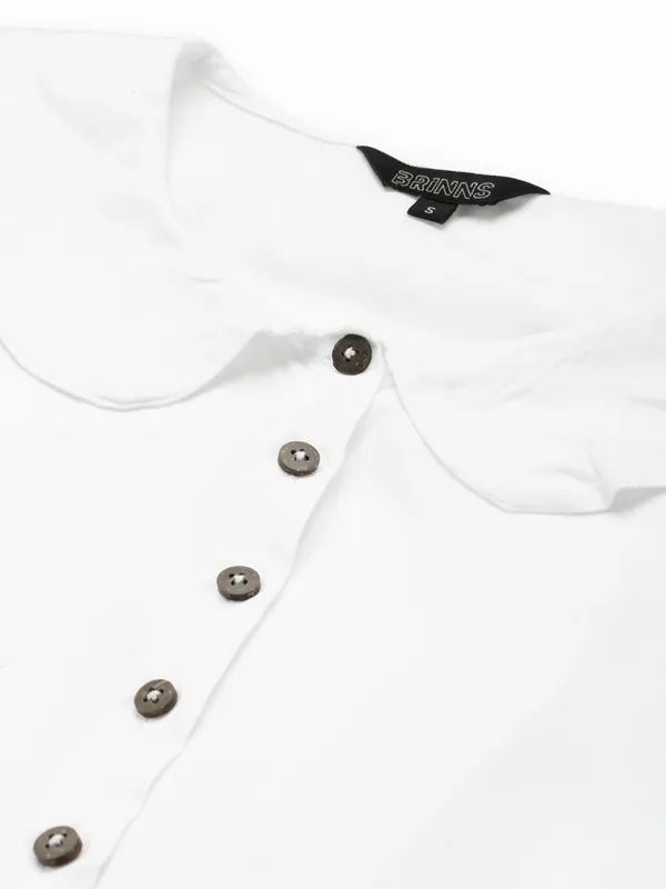 White_Rayon_Solid_Dresses