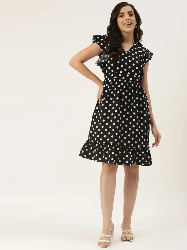 Black_Polka_Polyester_Print_Dresses