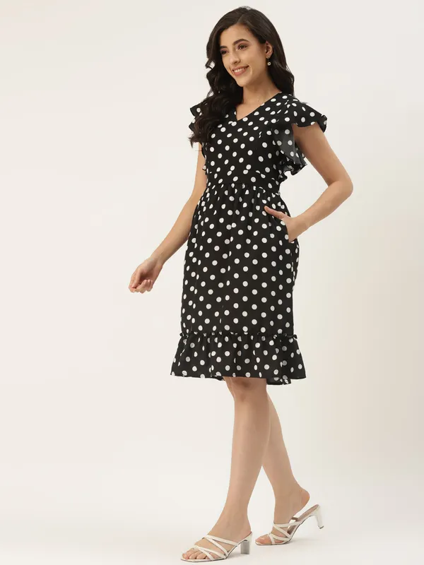 Black_Polka_Polyester_Print_Dresses