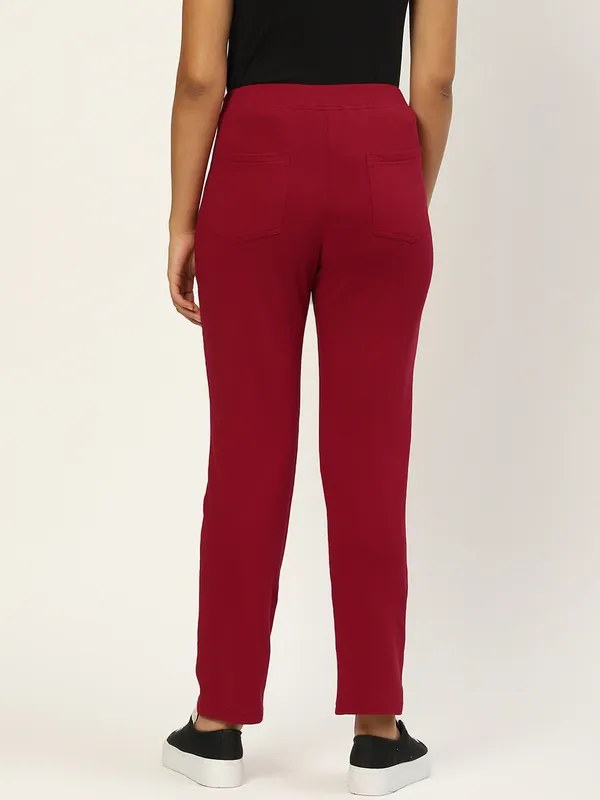 Maroon_Cotton_Loop_Teri_Trousers