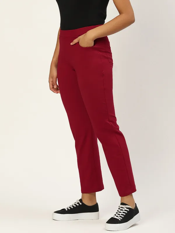 Maroon_Cotton_Loop_Teri_Trousers