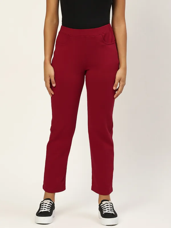 Maroon_Cotton_Loop_Teri_Trousers