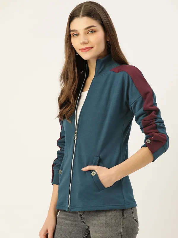 BRINNS_Women_Maroon_Solid_Sweatshirt