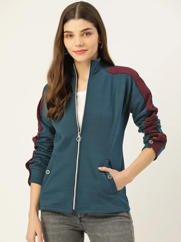 BRINNS_Women_Maroon_Solid_Sweatshirt