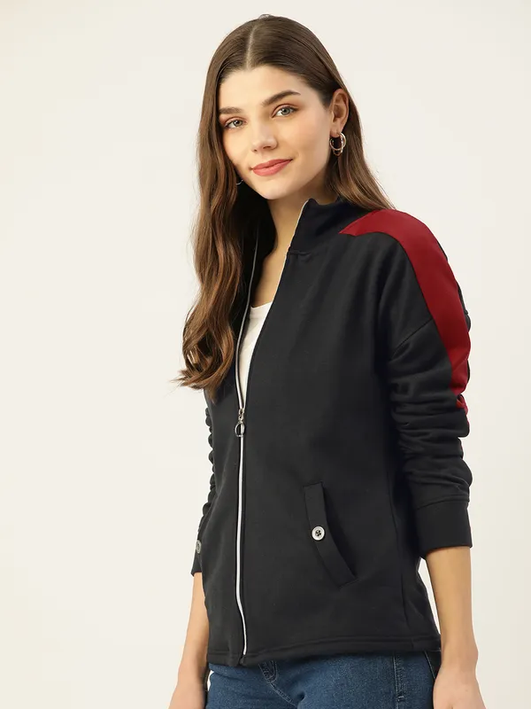 BRINNS_Women_Maroon_Solid_Sweatshirt