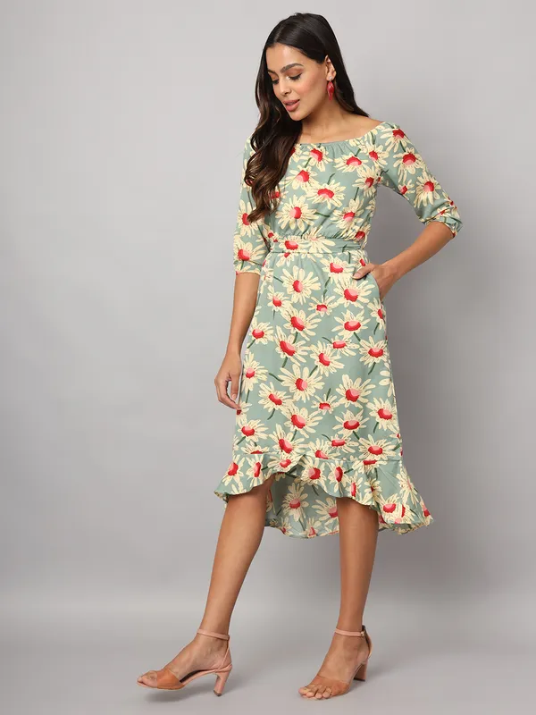 Multi_Print_Polyester_Print_Dresses