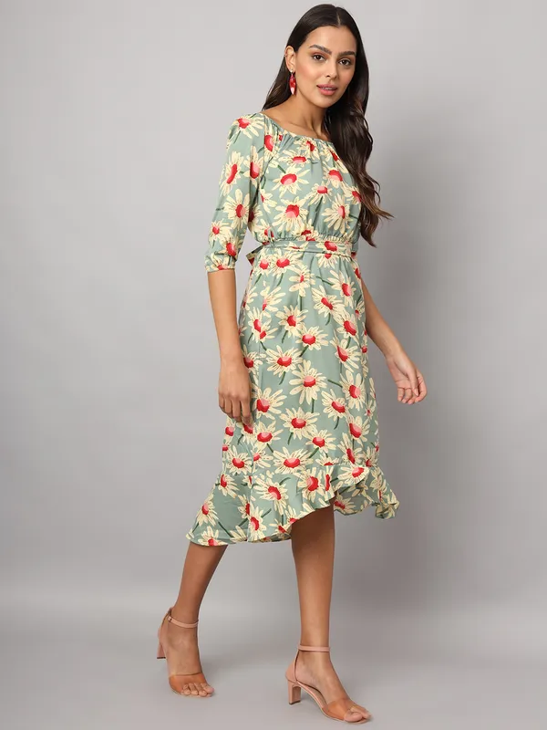 Multi_Print_Polyester_Print_Dresses