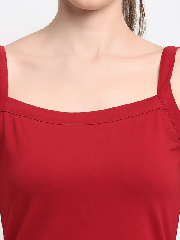 Maroon_Cotton_Lycra_Camisoles