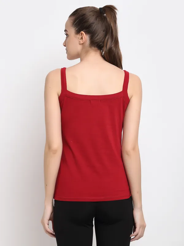 Maroon_Cotton_Lycra_Camisoles