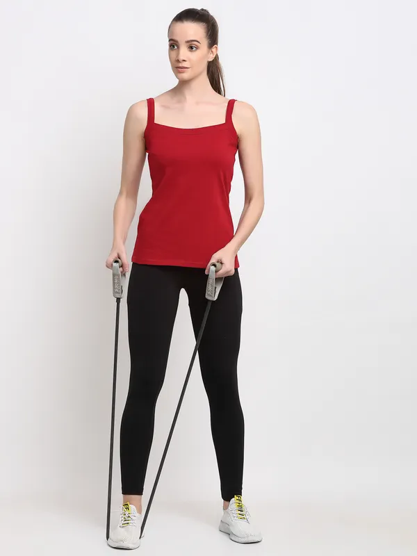 Maroon_Cotton_Lycra_Camisoles